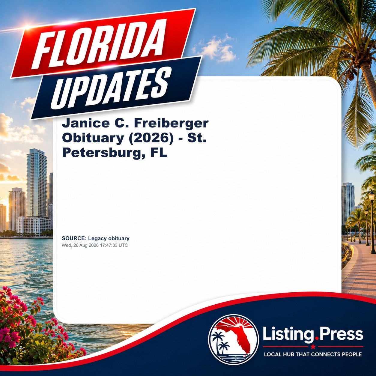 Janice C. Freiberger Obituary (2026) - St. Petersburg, FL