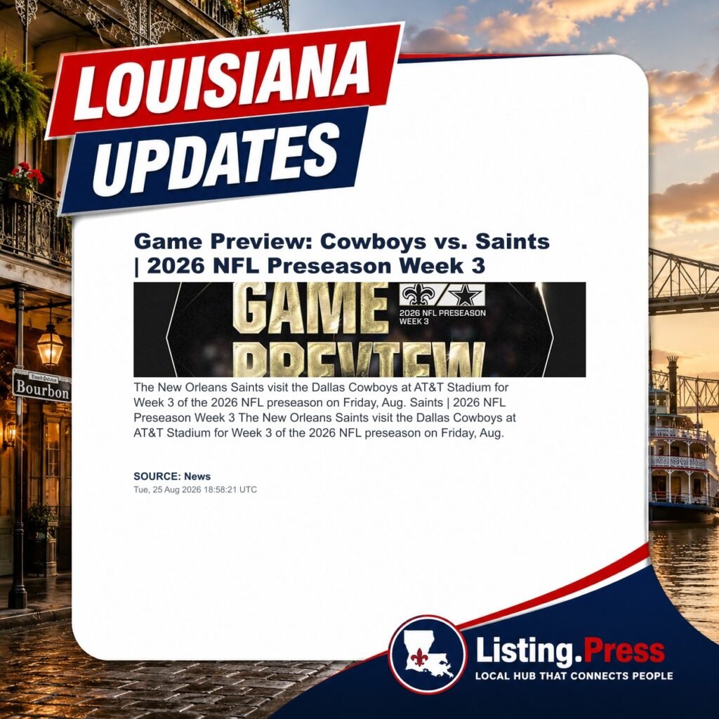 Game Preview: Cowboys vs. Saints | 2026 NFL Preseason Week 3