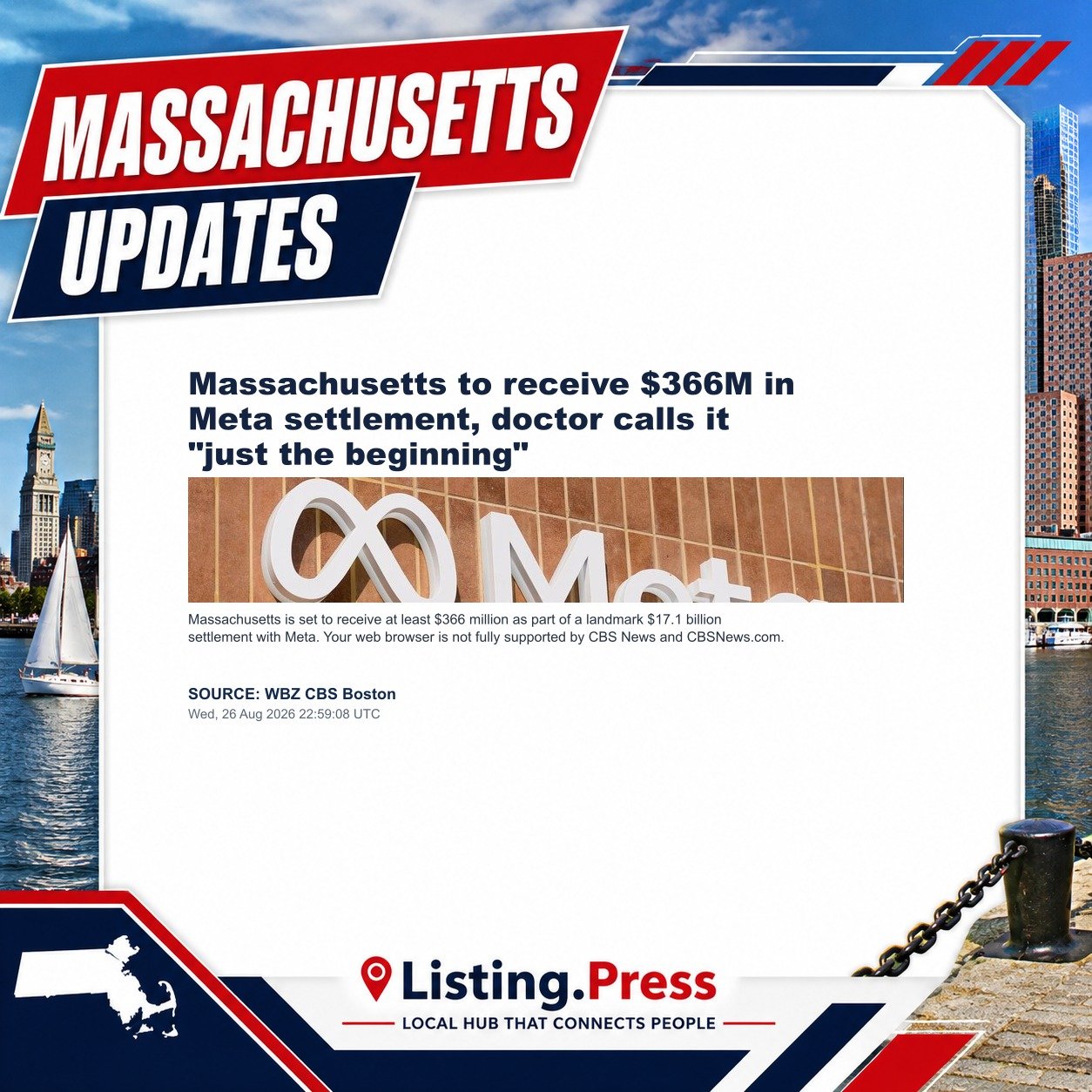 Massachusetts to receive $366M in Meta settlement, doctor calls it "just the beginning"