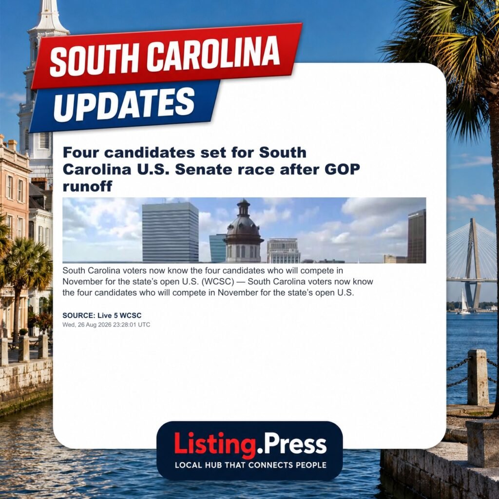 Four candidates set for South Carolina U.S. Senate race after GOP runoff
