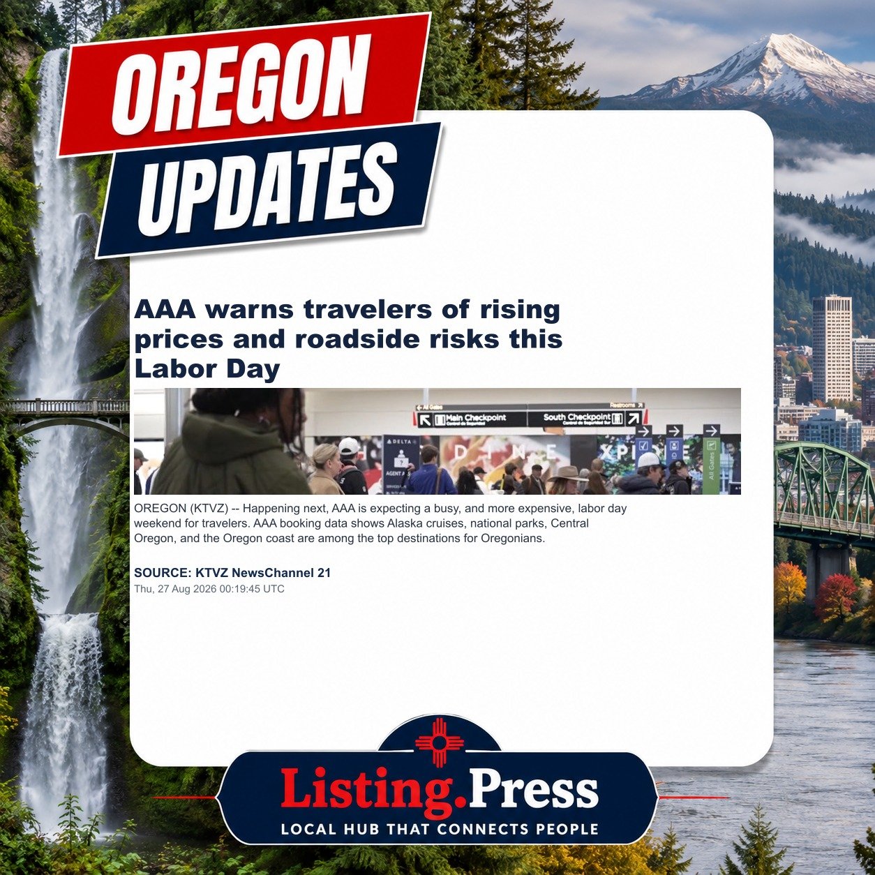 AAA warns travelers of rising prices and roadside risks this Labor Day