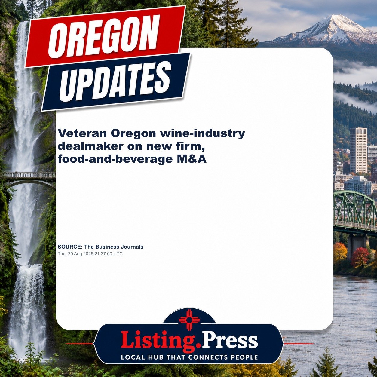 Veteran Oregon wine-industry dealmaker on new firm, food-and-beverage M&A