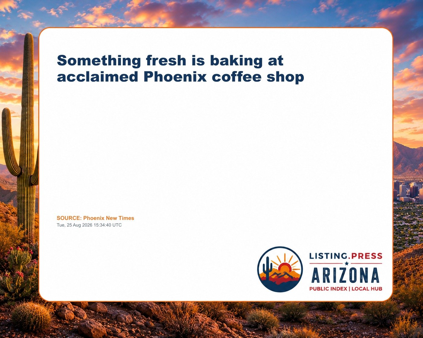 Something fresh is baking at acclaimed Phoenix coffee shop
