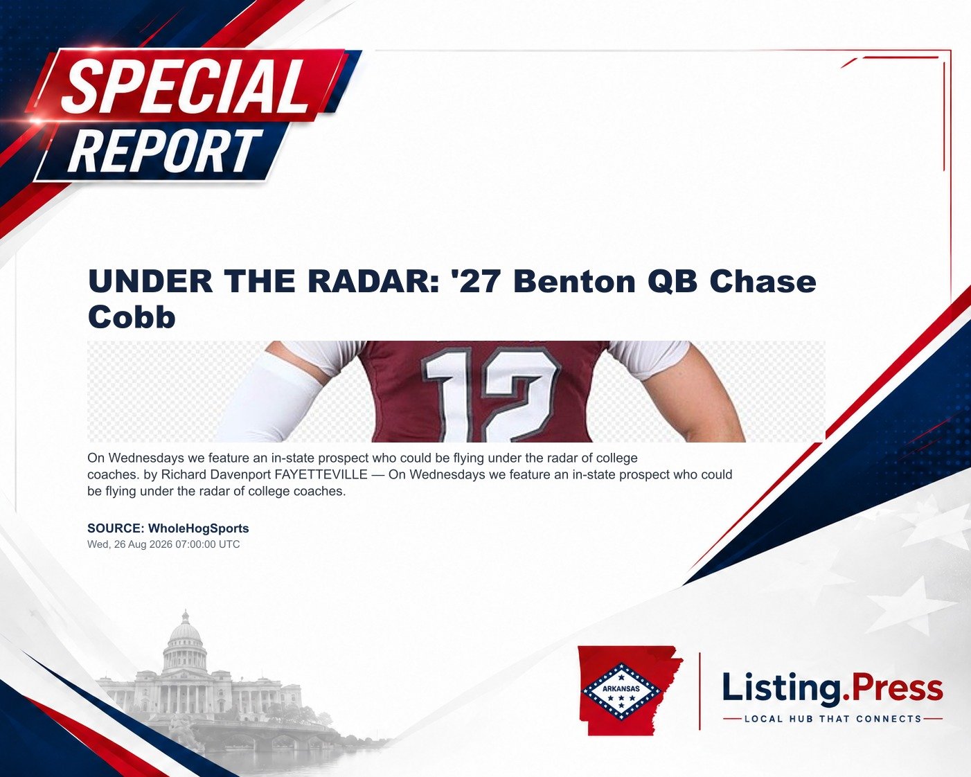 UNDER THE RADAR: '27 Benton QB Chase Cobb