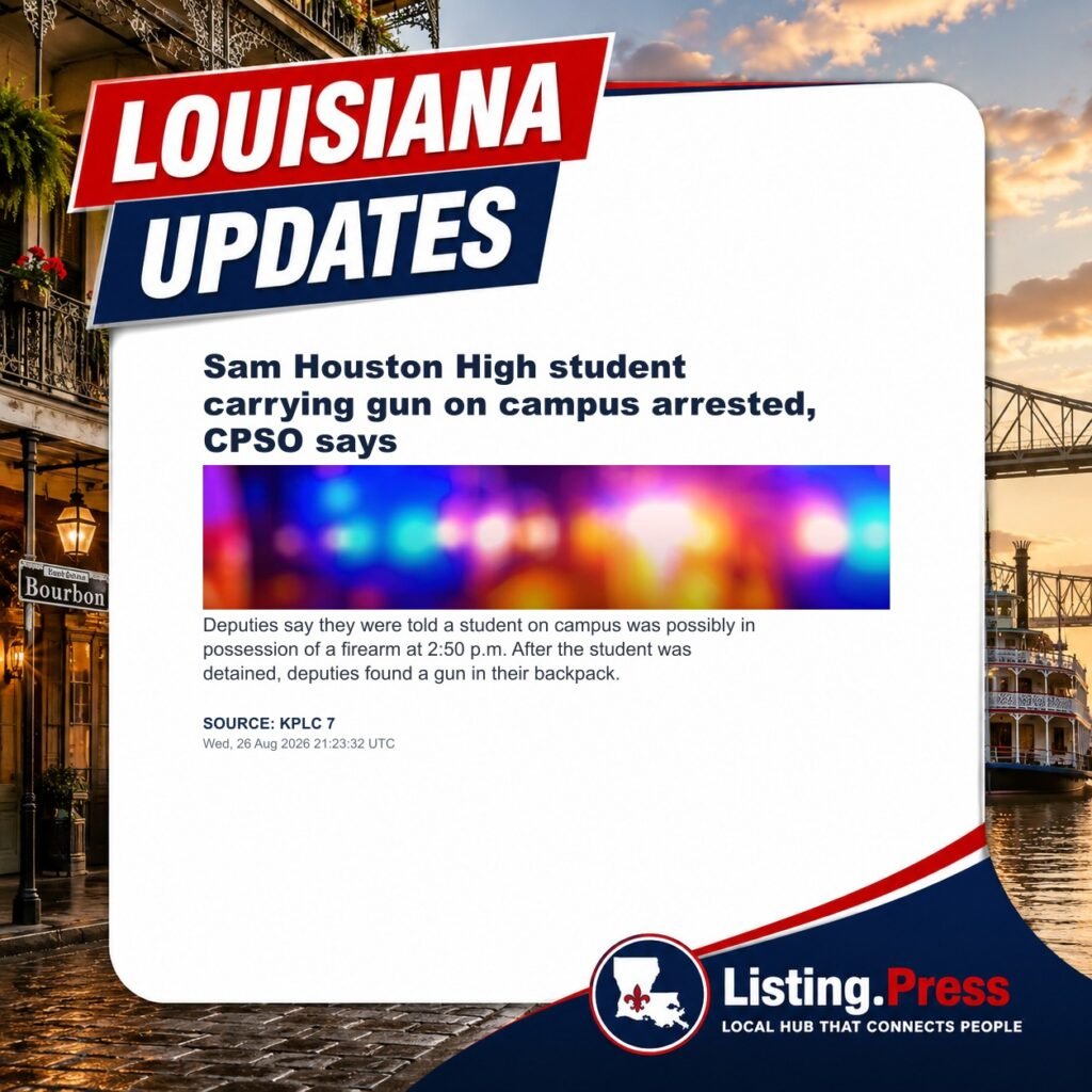 Sam Houston High student carrying gun on campus arrested, CPSO says