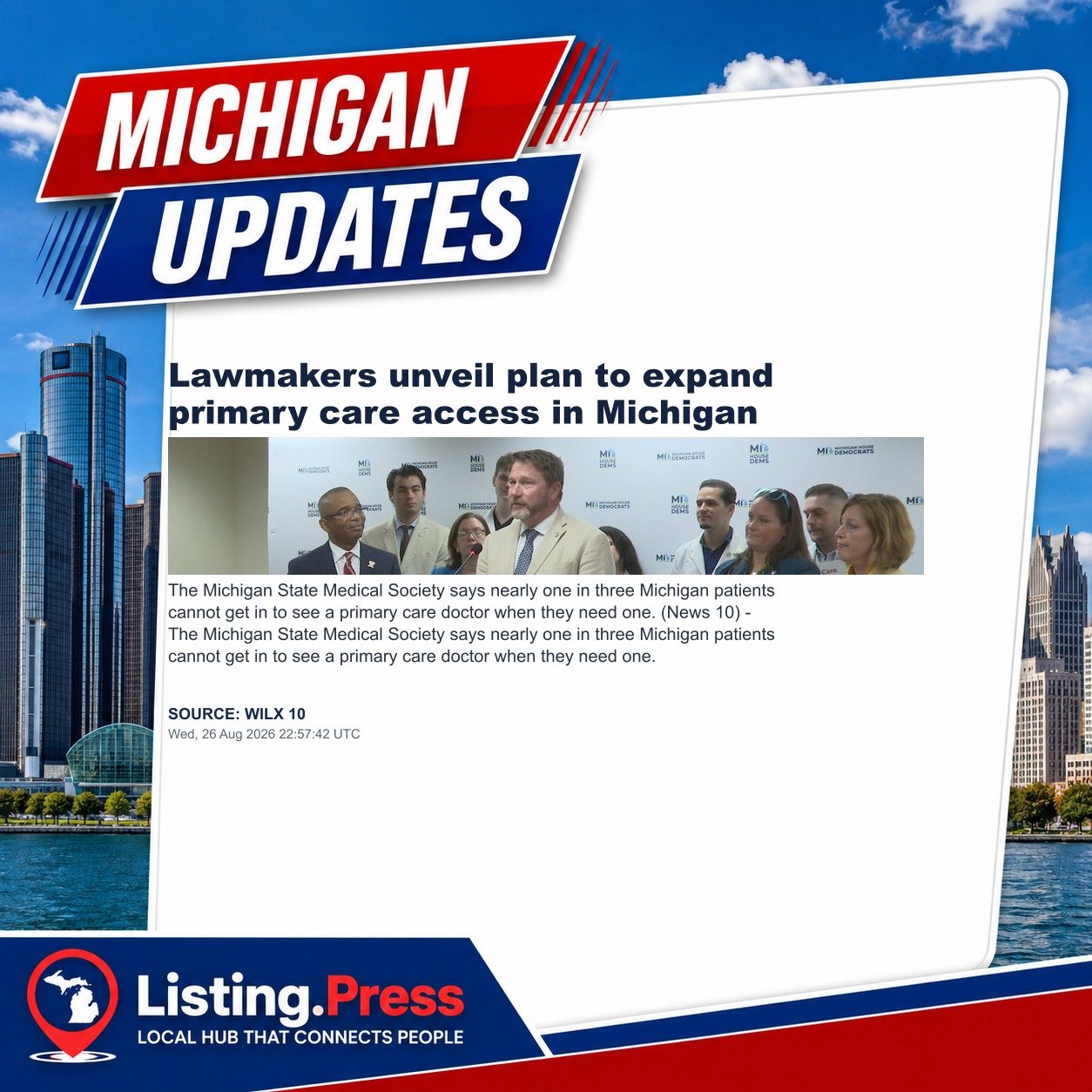 Lawmakers unveil plan to expand primary care access in Michigan