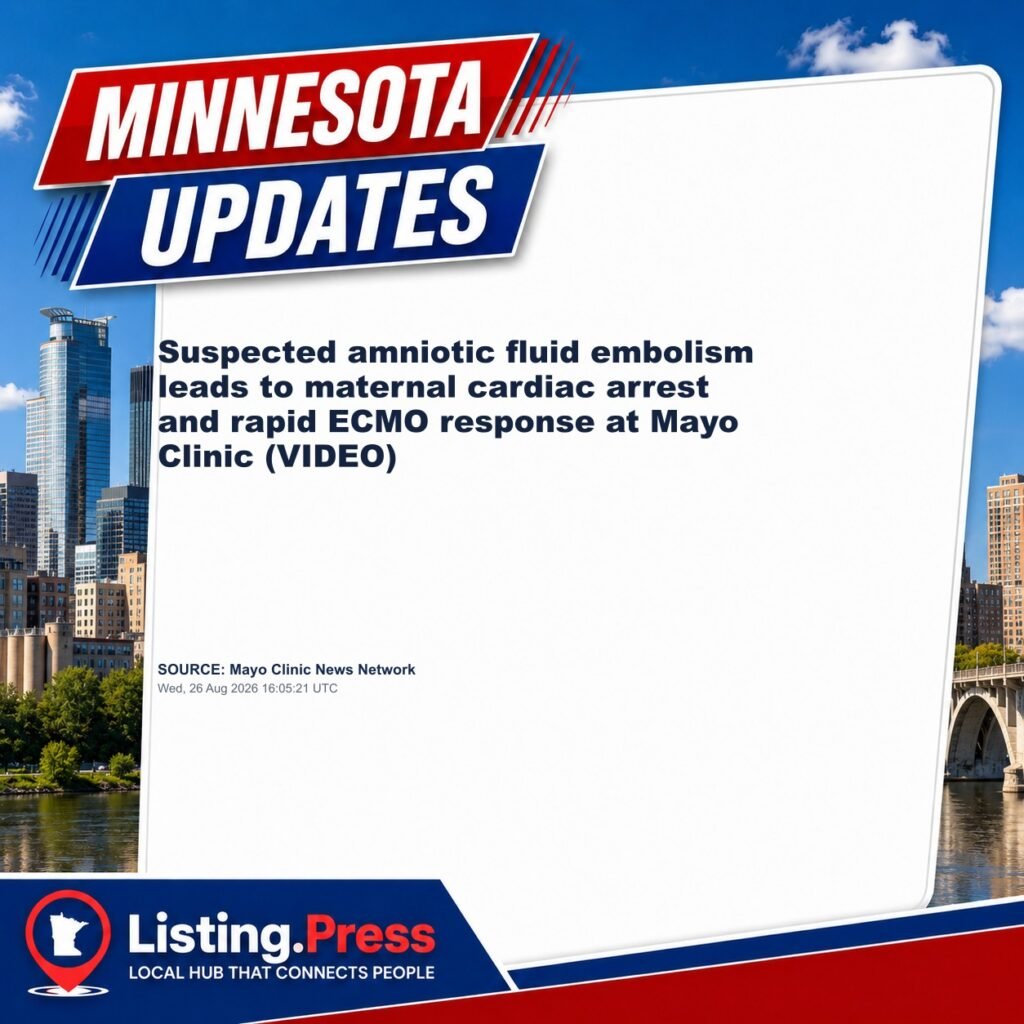 Suspected amniotic fluid embolism leads to maternal cardiac arrest and rapid ECMO response at Mayo Clinic (VIDEO)