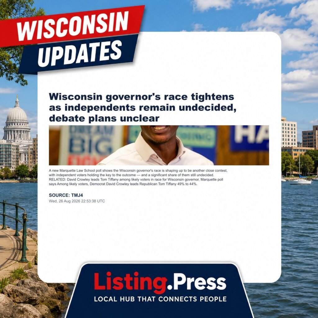Wisconsin governor’s race tightens as independents remain undecided, debate plans unclear