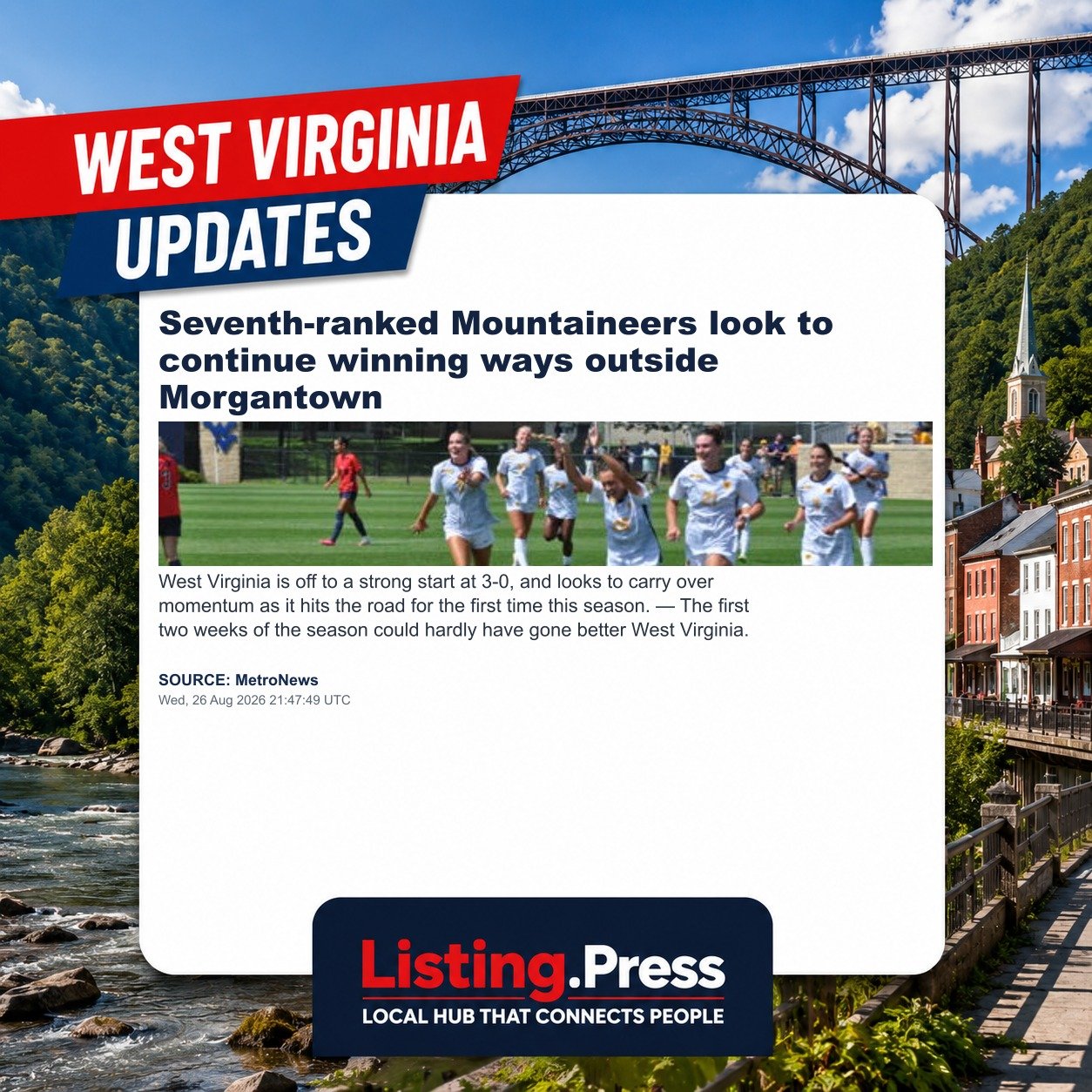 Seventh-ranked Mountaineers look to continue winning ways outside Morgantown