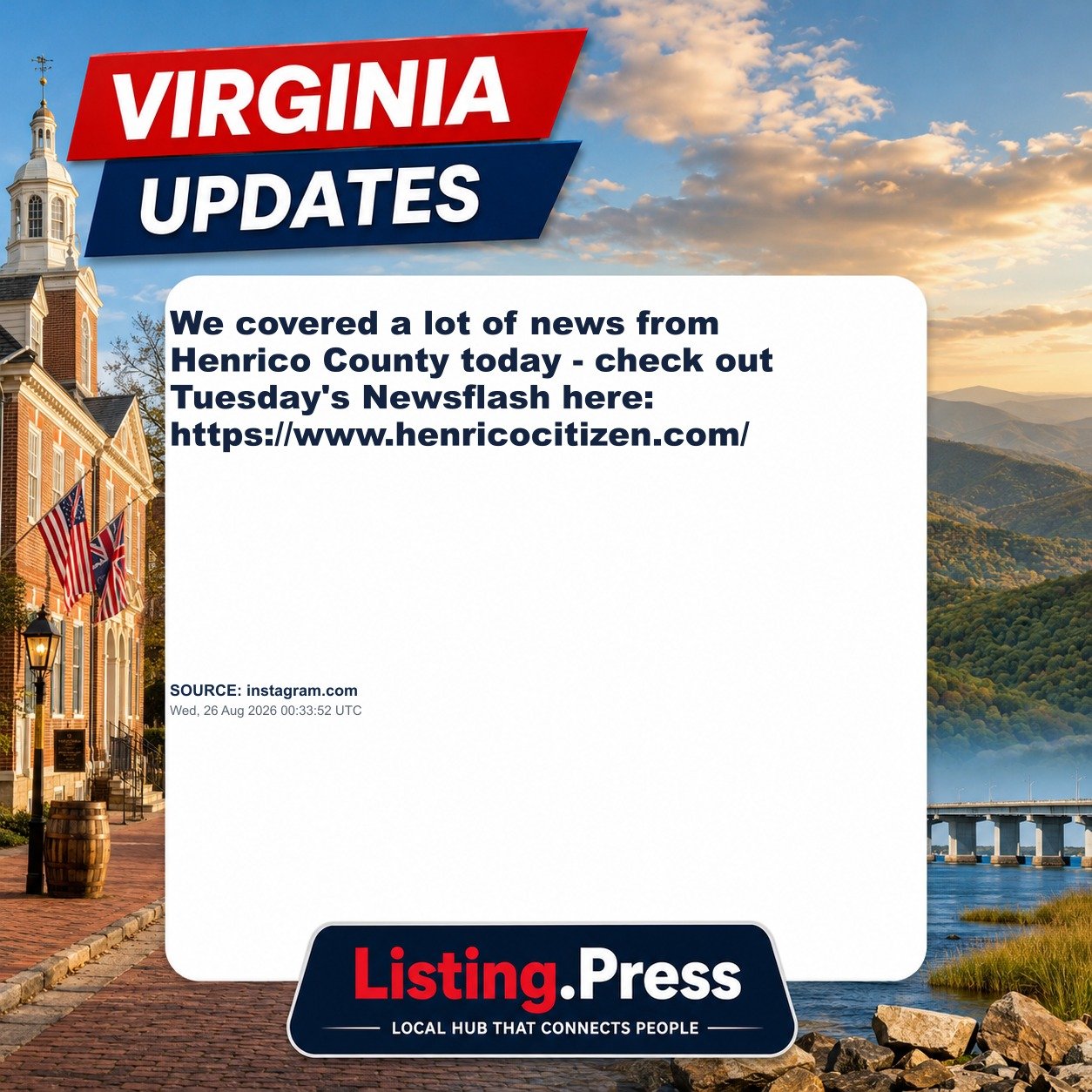We covered a lot of news from Henrico County today - check out Tuesday's Newsflash here: https://www.henricocitizen.com/