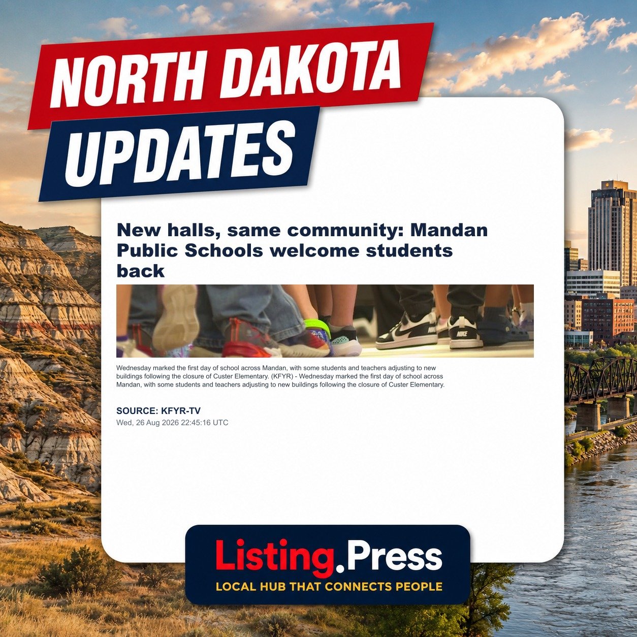 New halls, same community: Mandan Public Schools welcome students back