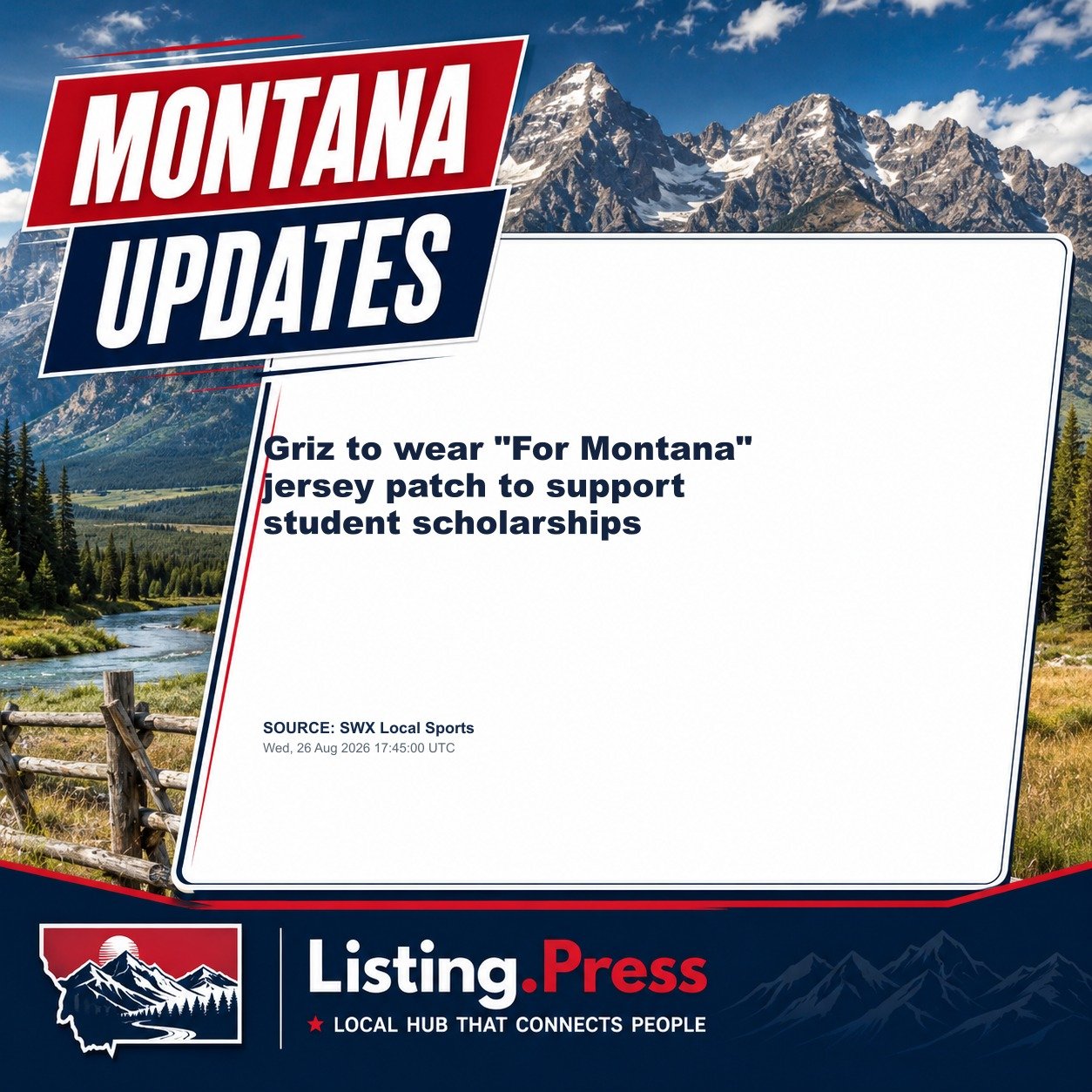 Griz to wear "For Montana" jersey patch to support student scholarships