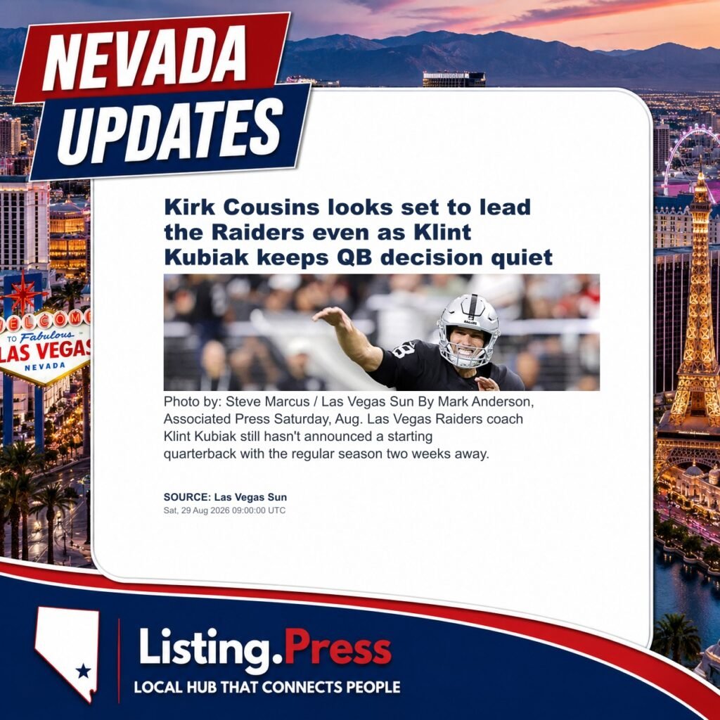 Kirk Cousins looks set to lead the Raiders even as Klint Kubiak keeps QB decision quiet