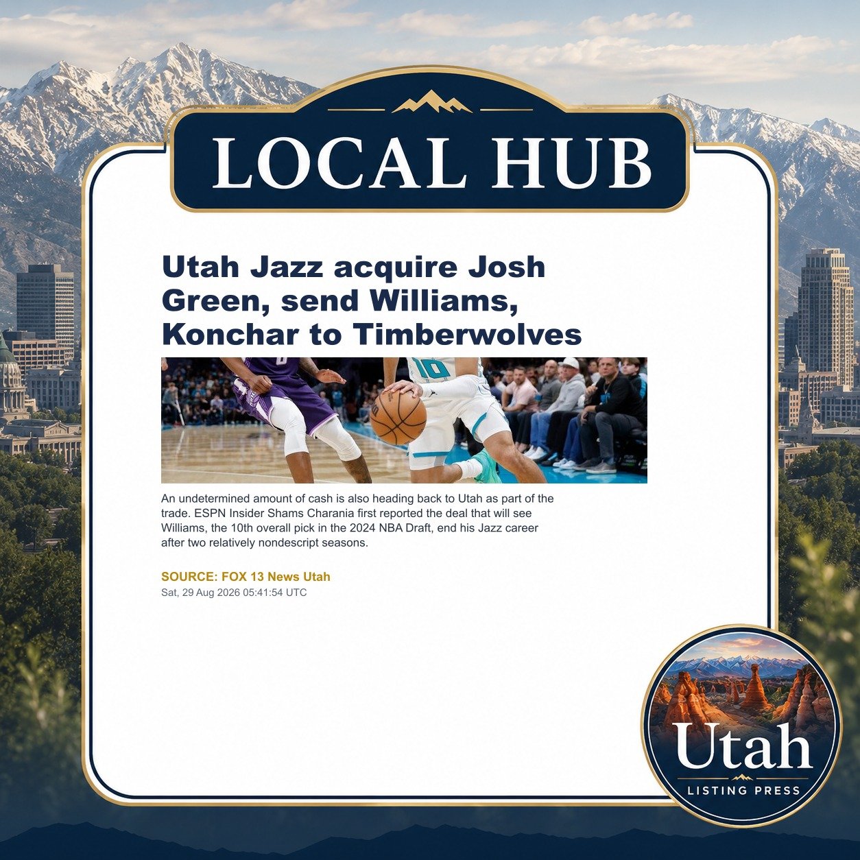 Utah Jazz acquire Josh Green, send Williams, Konchar to Timberwolves