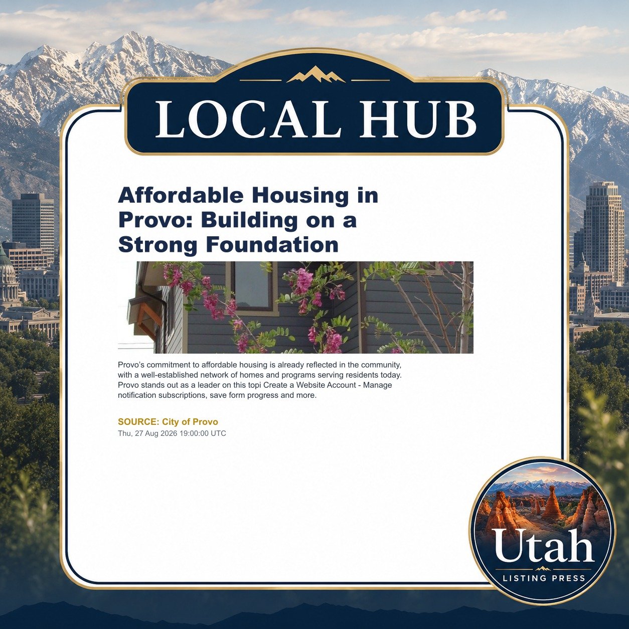 Affordable Housing in Provo: Building on a Strong Foundation