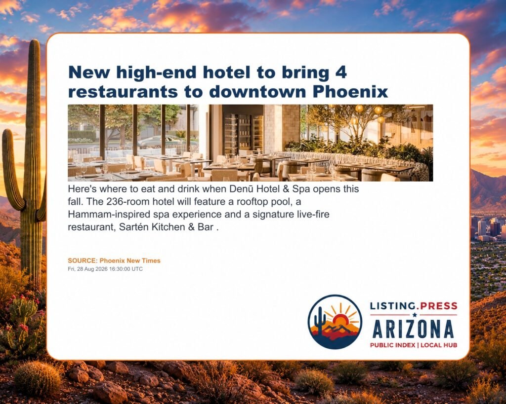 New high-end hotel to bring 4 restaurants to downtown Phoenix