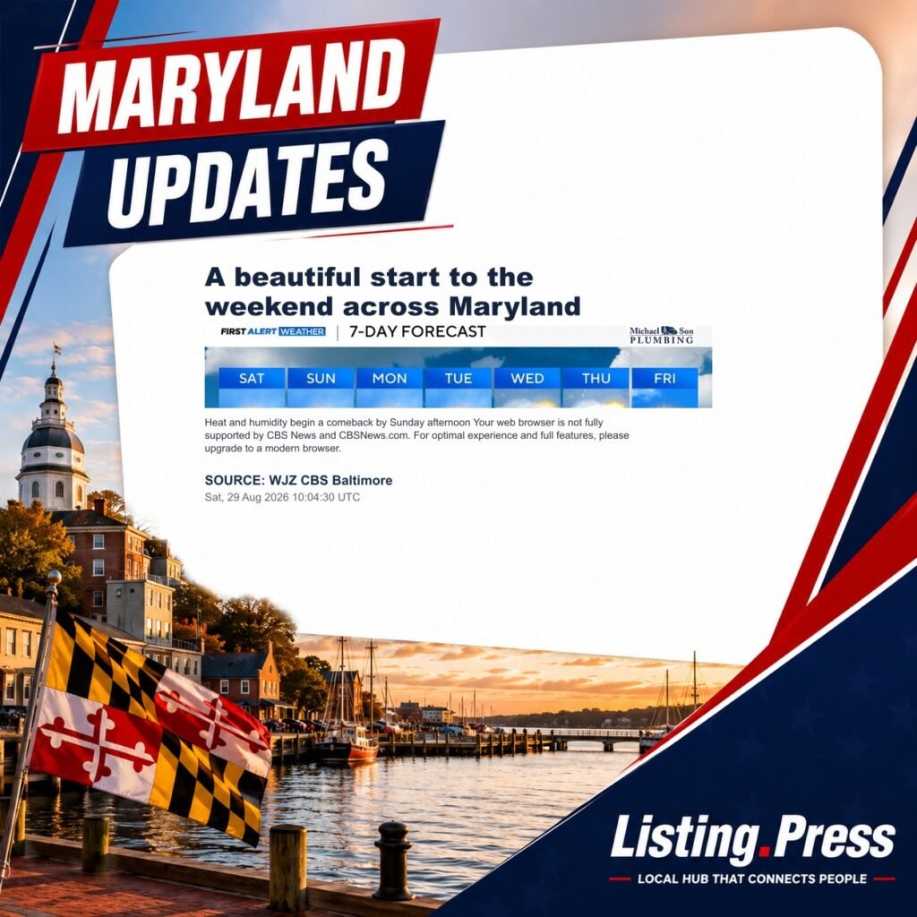 A beautiful start to the weekend across Maryland