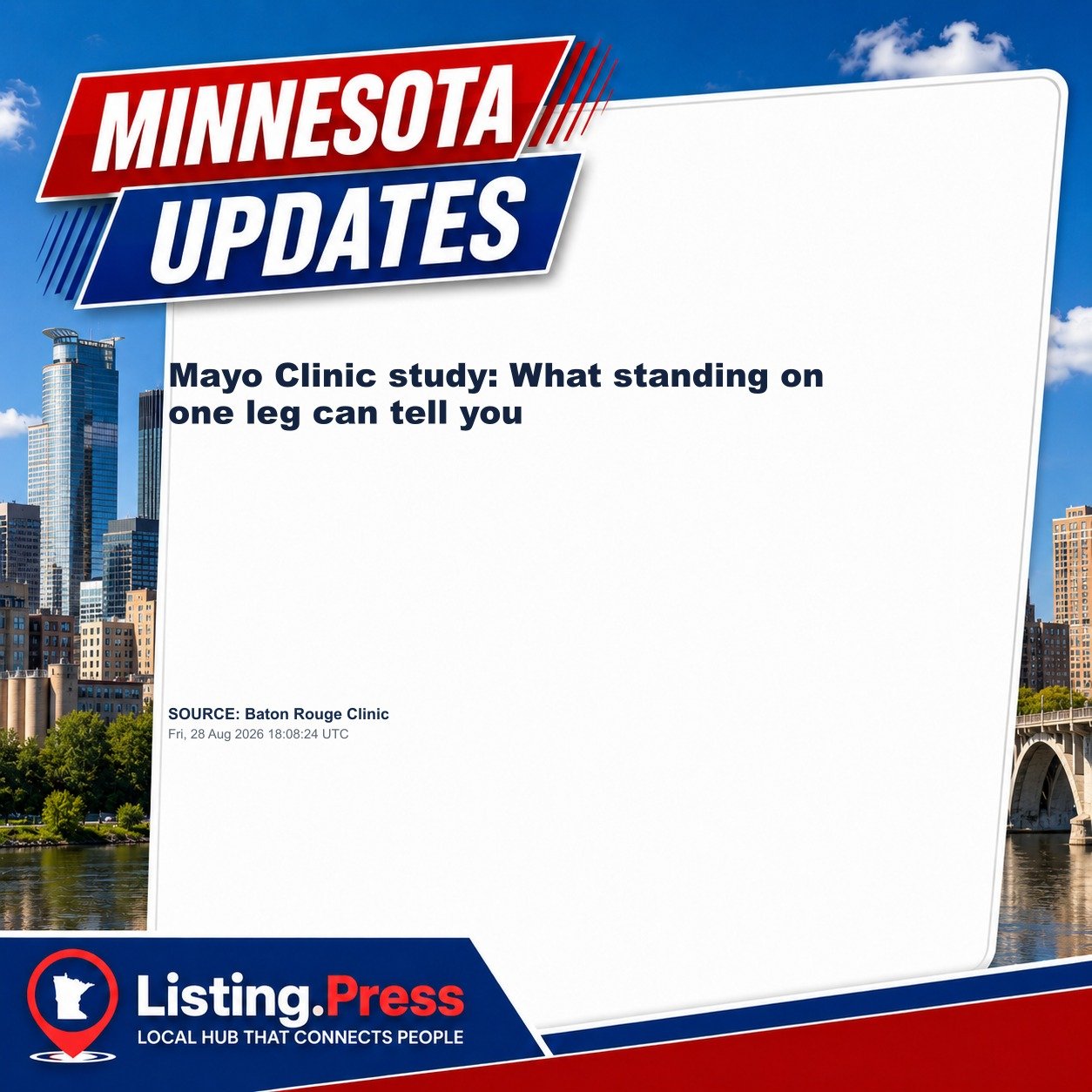 Mayo Clinic study: What standing on one leg can tell you