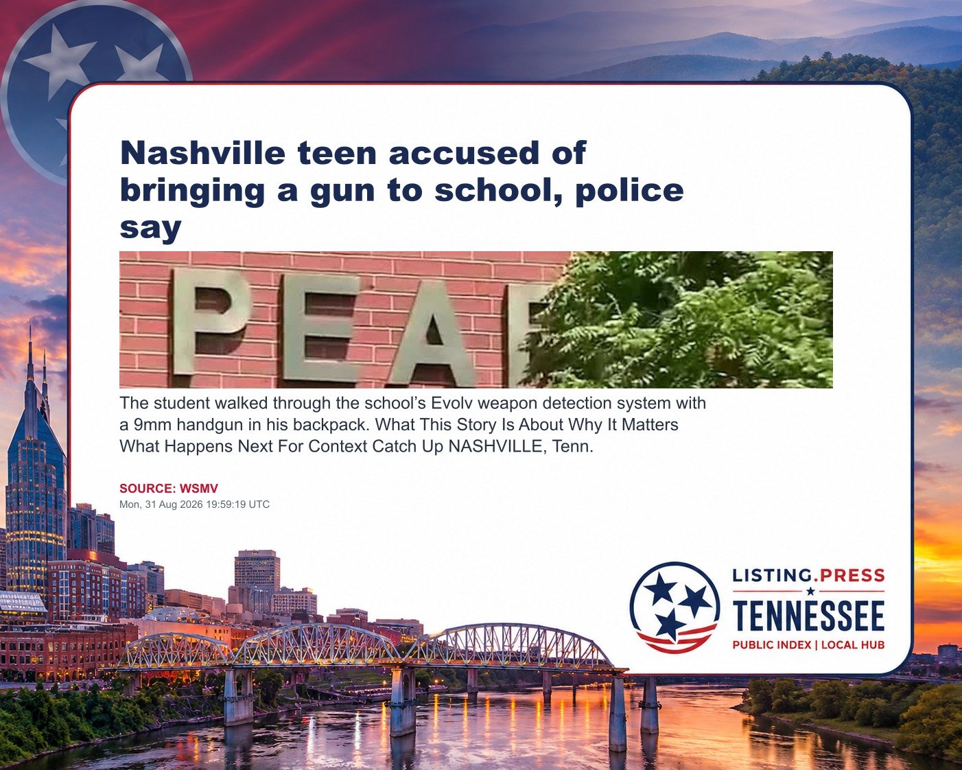 Nashville teen accused of bringing a gun to school, police say