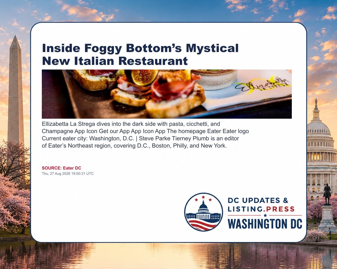 Inside Foggy Bottom’s Mystical New Italian Restaurant