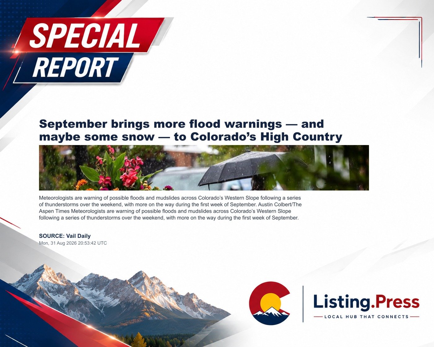 September brings more flood warnings — and maybe some snow — to Colorado’s High Country
