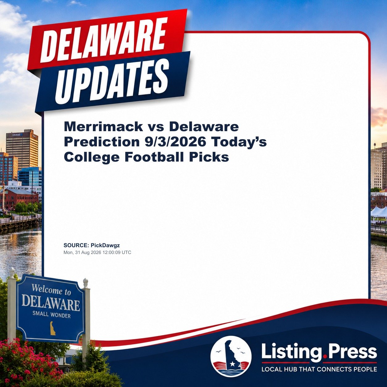 Merrimack vs Delaware Prediction 9/3/2026 Today’s College Football Picks