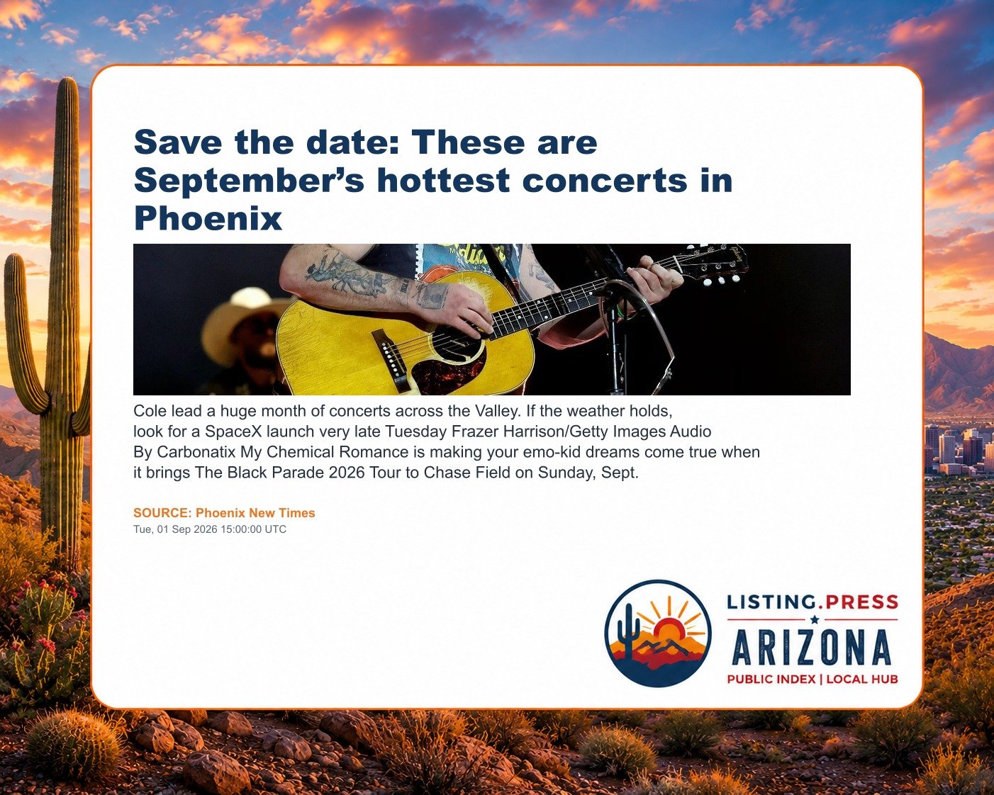 Save the date: These are September’s hottest concerts in Phoenix
