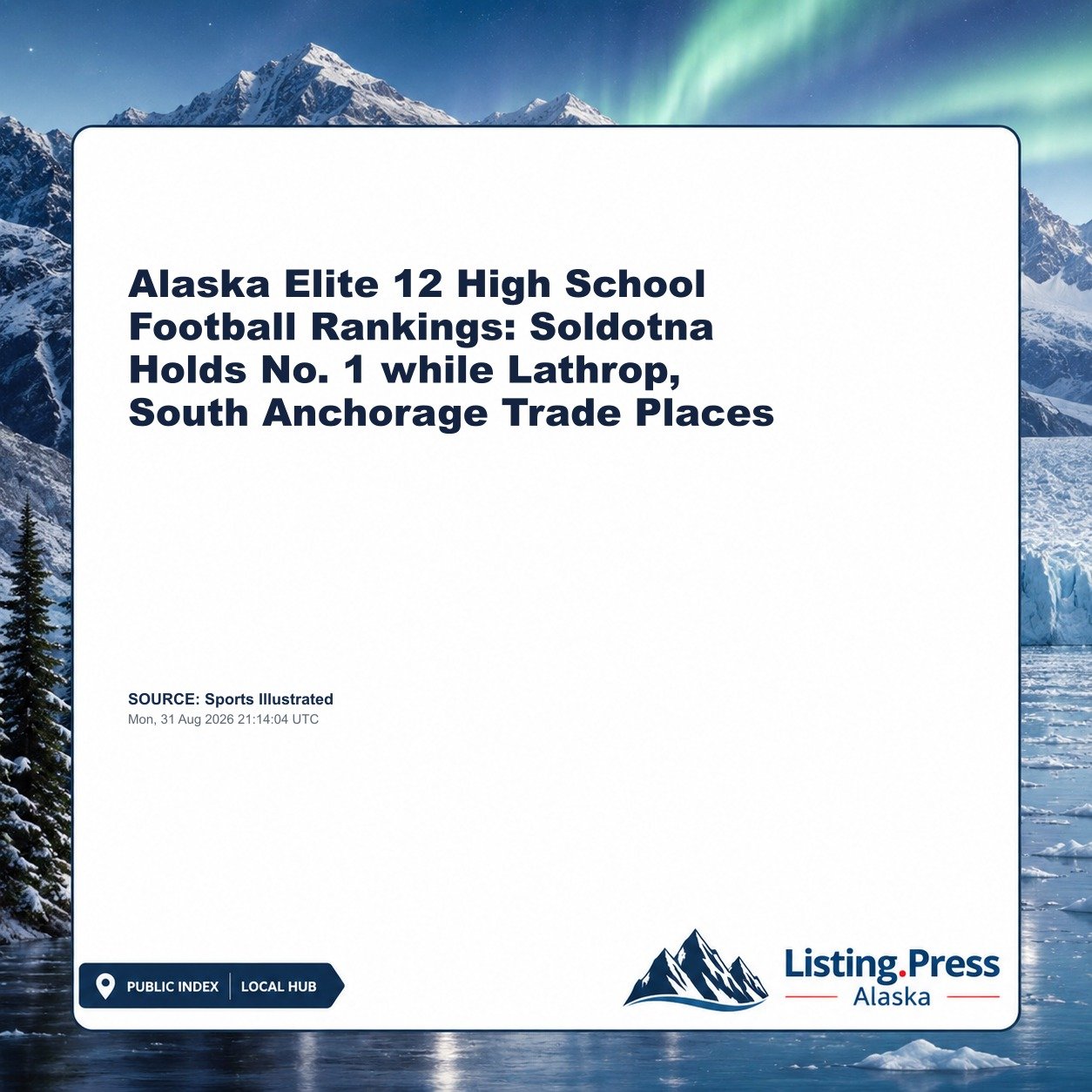 Alaska Elite 12 High School Football Rankings: Soldotna Holds No. 1 while Lathrop, South Anchorage Trade Places