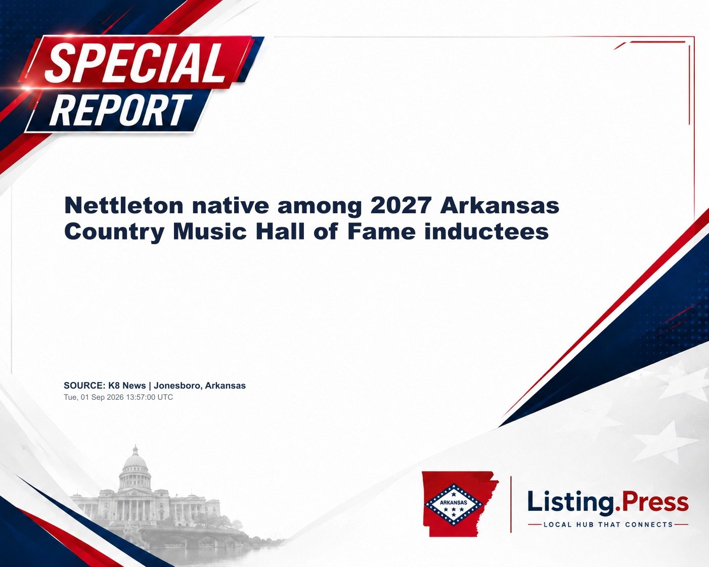 Nettleton native among 2027 Arkansas Country Music Hall of Fame inductees