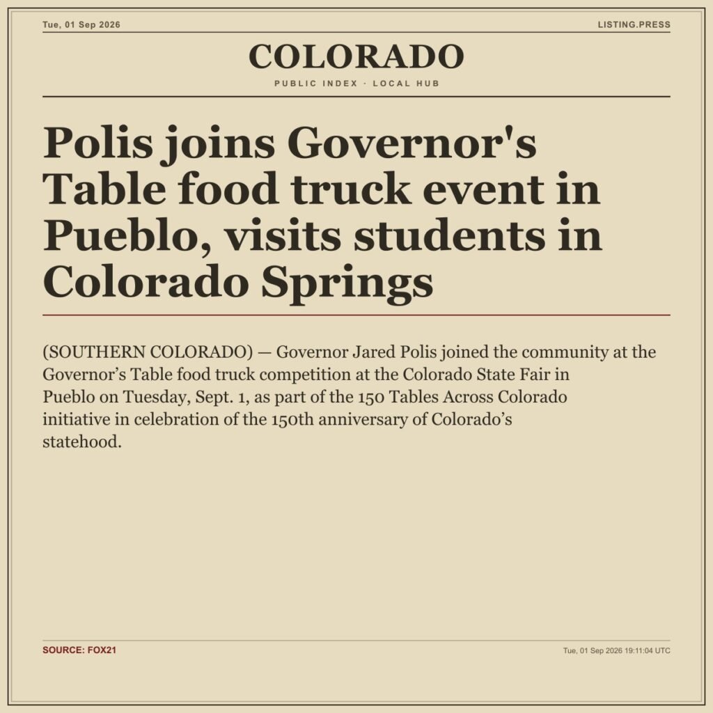 Polis joins Governor’s Table food truck event in Pueblo, visits students in Colorado Springs