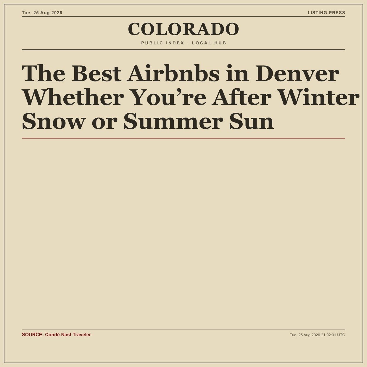 The Best Airbnbs in Denver Whether You’re After Winter Snow or Summer Sun