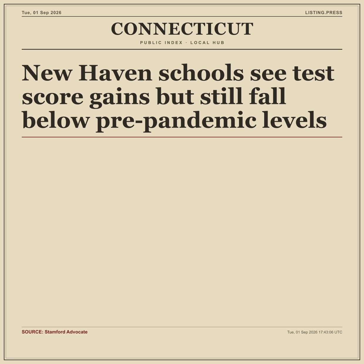New Haven schools see test score gains but still fall below pre-pandemic levels
