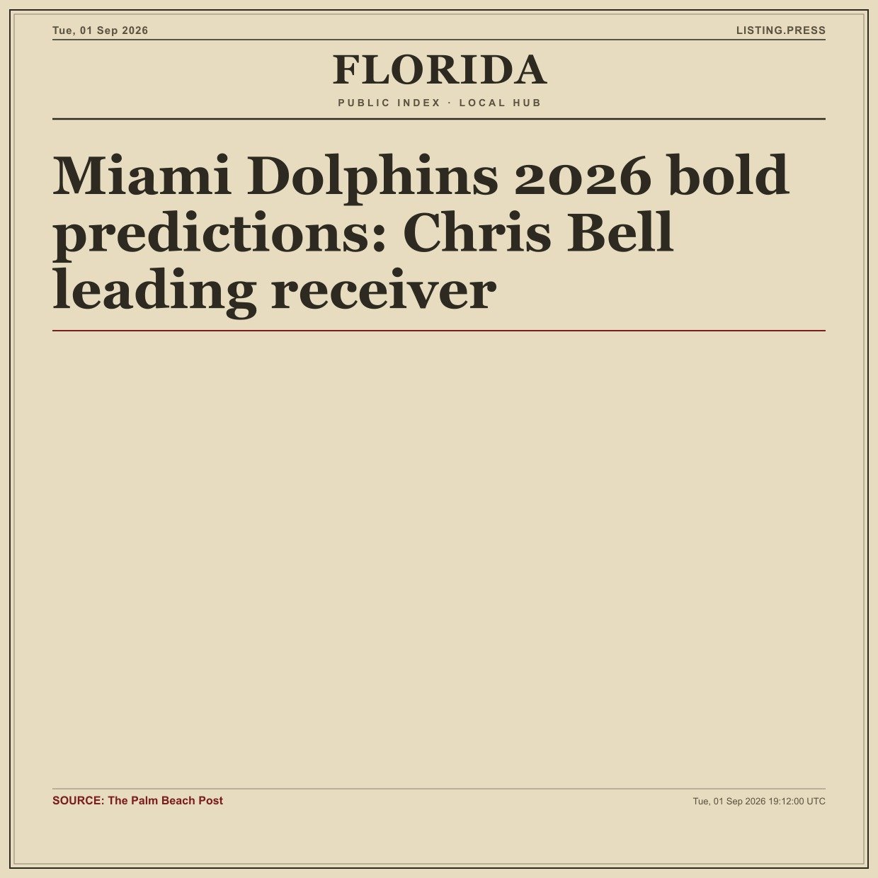 Miami Dolphins 2026 bold predictions: Chris Bell leading receiver