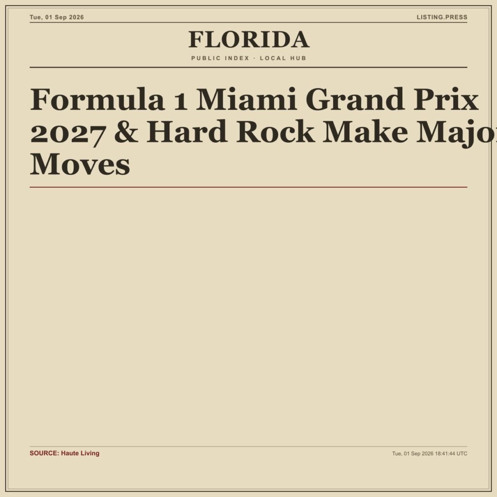 Formula 1 Miami Grand Prix 2027 & Hard Rock Make Major Moves