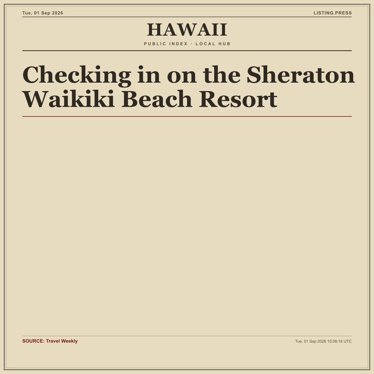 Checking in on the Sheraton Waikiki Beach Resort