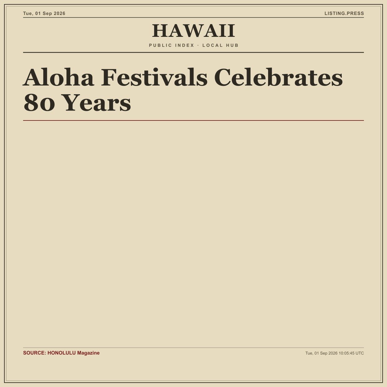 Aloha Festivals Celebrates 80 Years