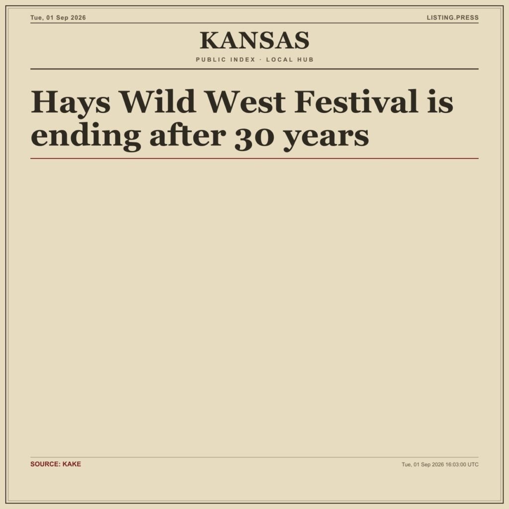 Hays Wild West Festival is ending after 30 years