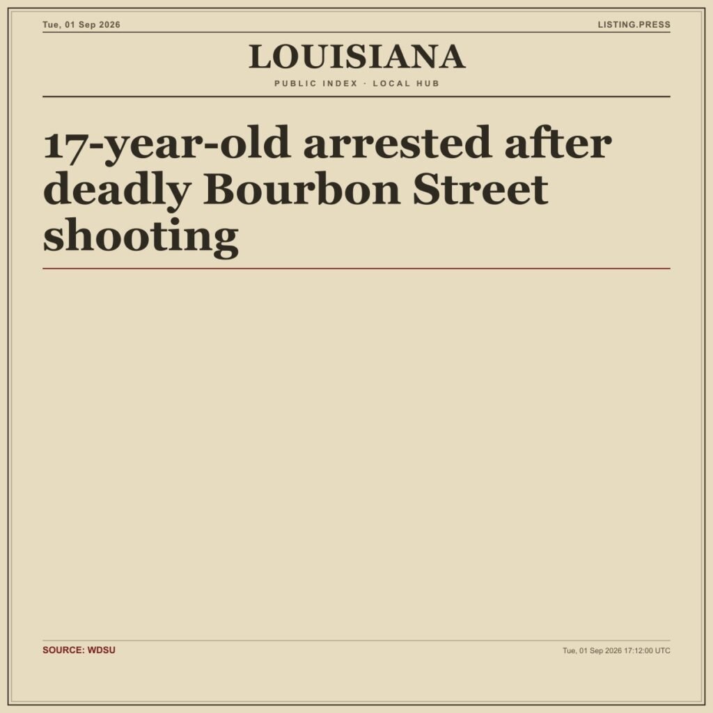 17-year-old arrested after deadly Bourbon Street shooting