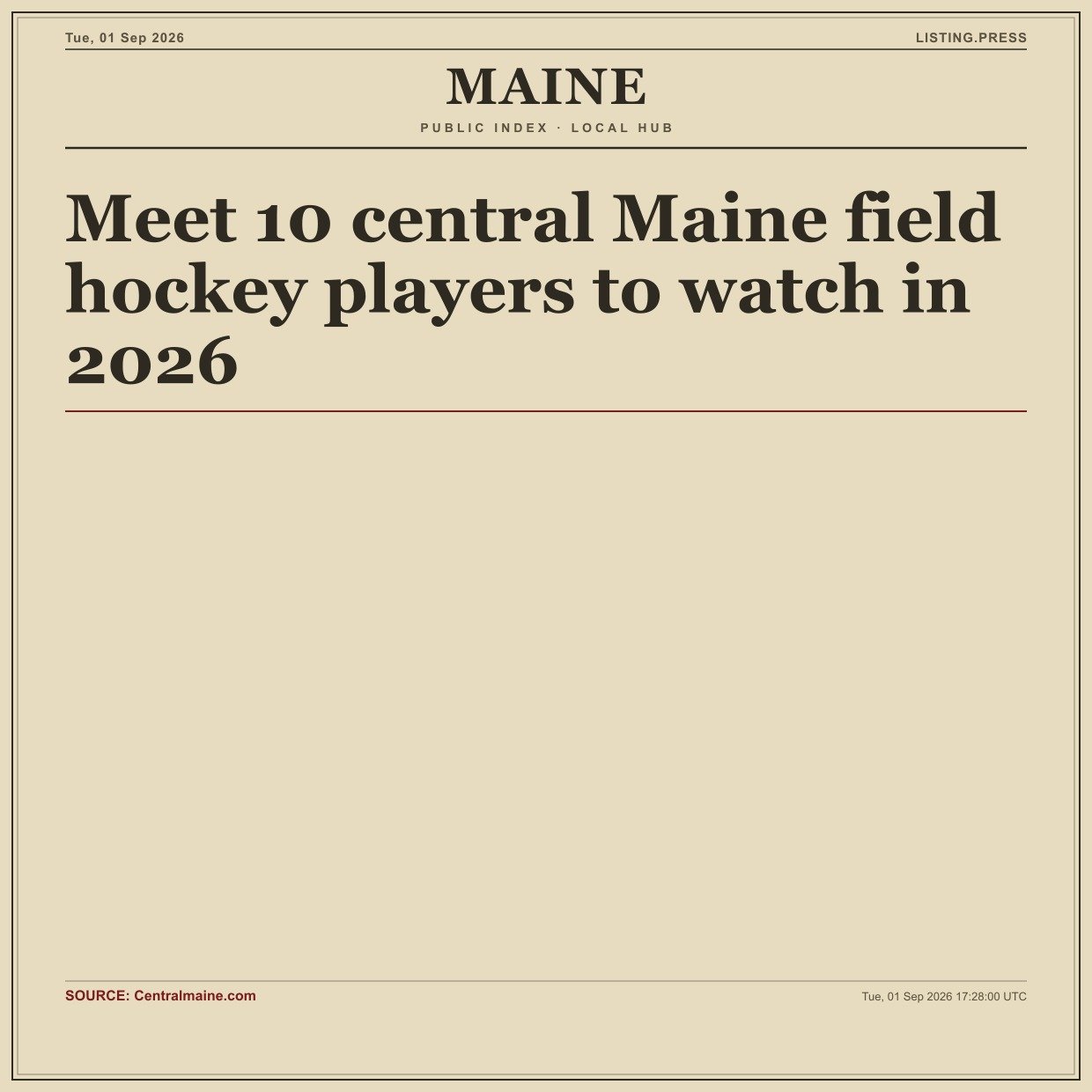 Meet 10 central Maine field hockey players to watch in 2026