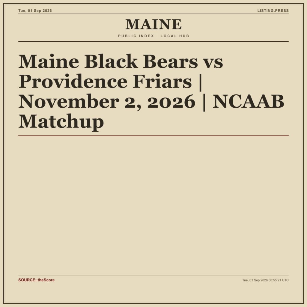 Maine Black Bears vs Providence Friars | November 2, 2026 | NCAAB Matchup