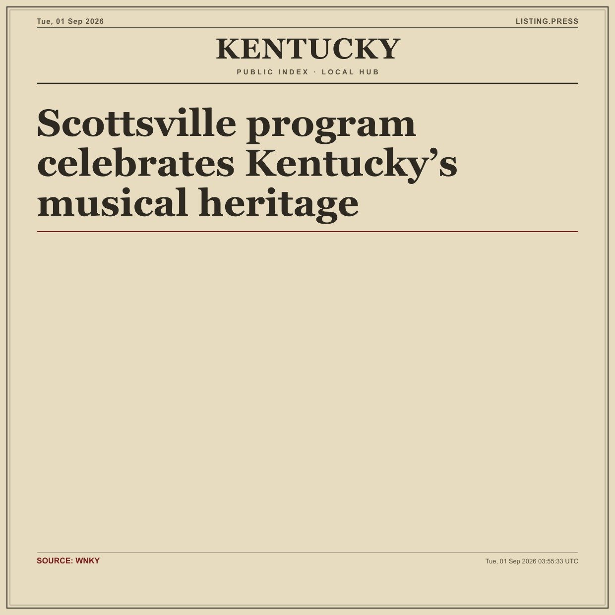 Scottsville program celebrates Kentucky’s musical heritage
