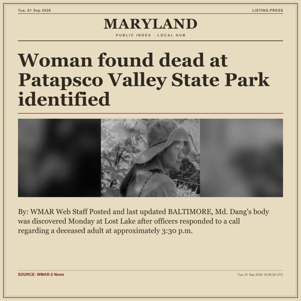 Woman found dead at Patapsco Valley State Park identified