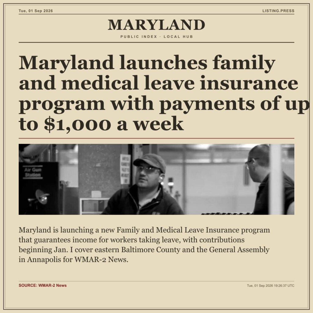 Maryland launches family and medical leave insurance program with payments of up to $1,000 a week