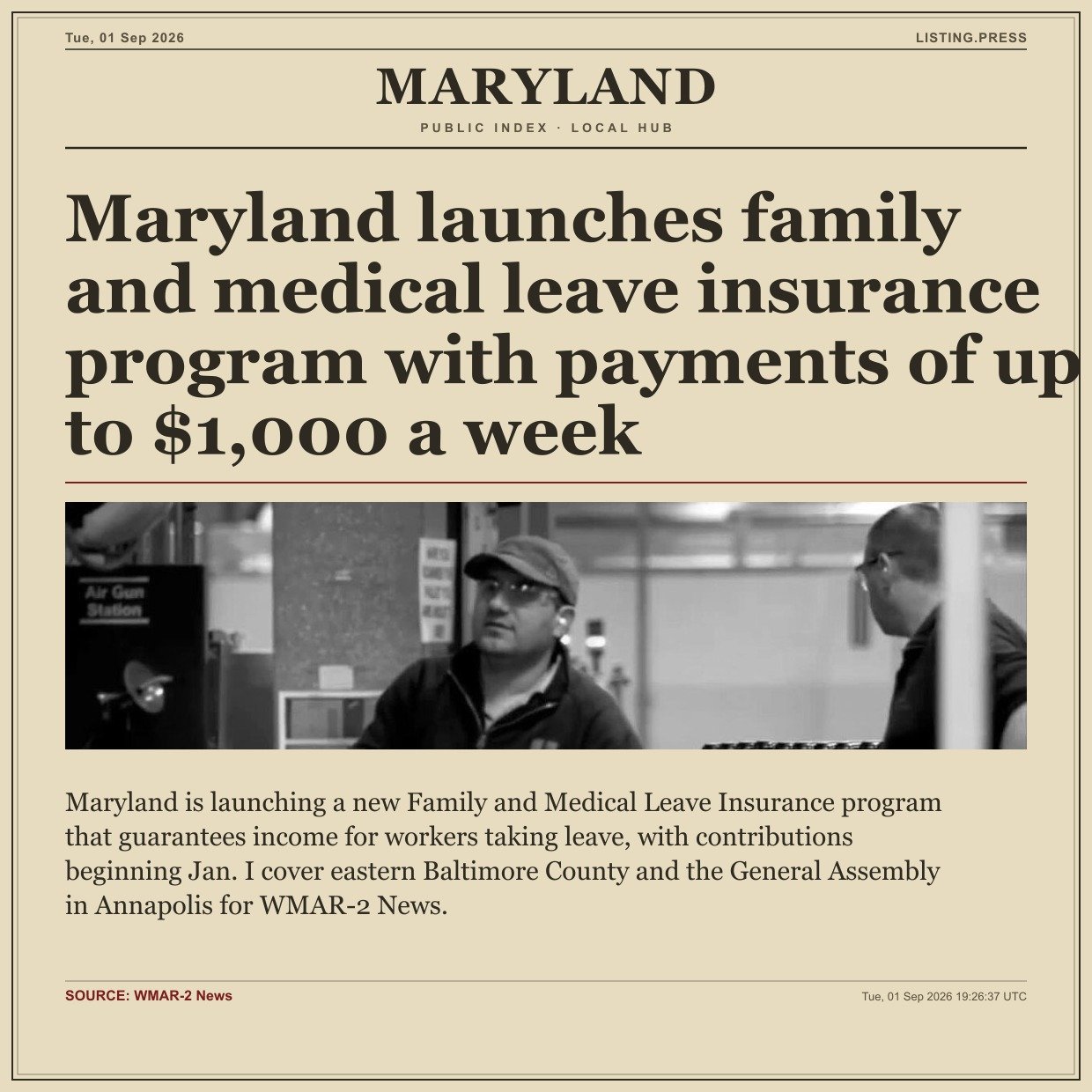 Maryland launches family and medical leave insurance program with payments of up to $1,000 a week
