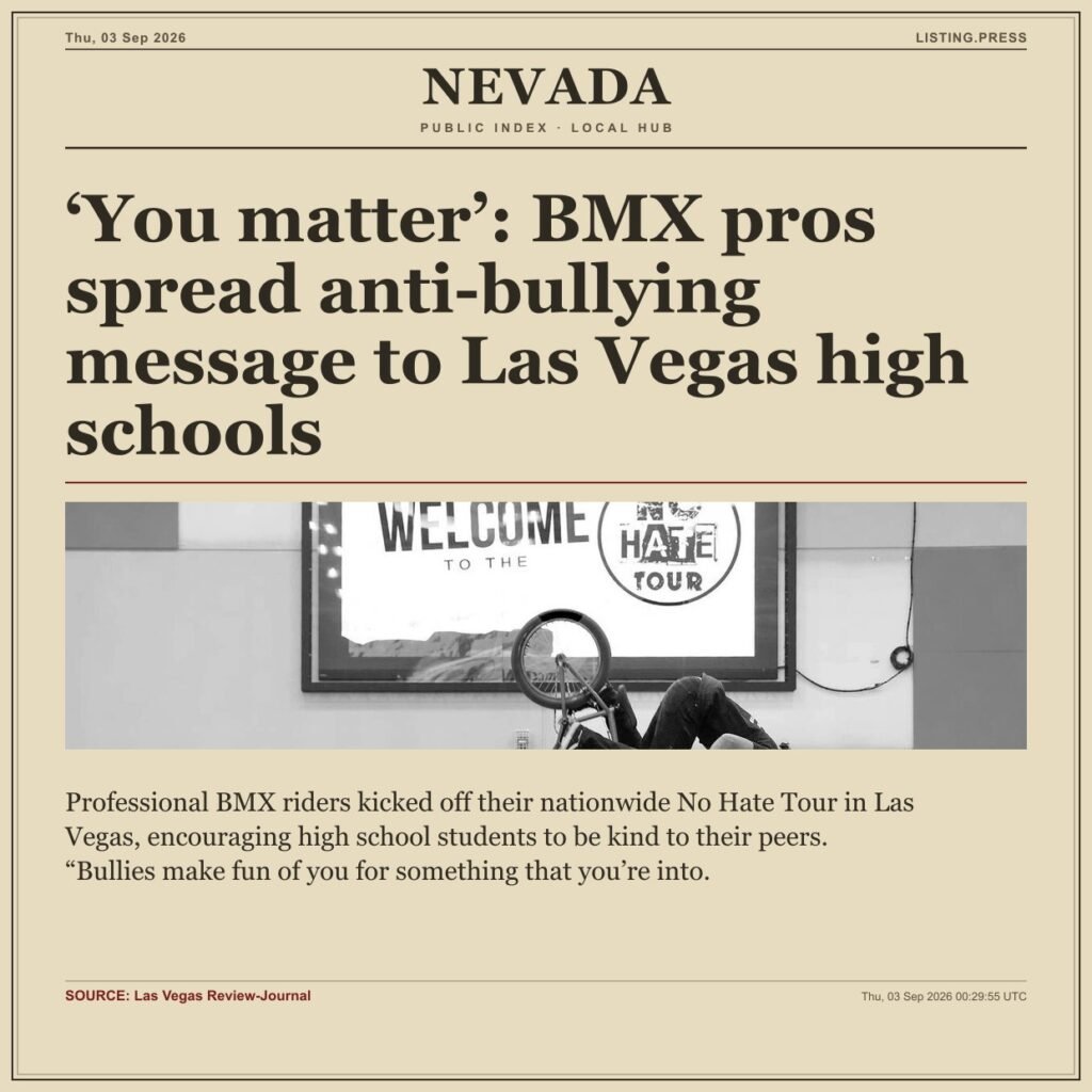 ‘You matter’: BMX pros spread anti-bullying message to Las Vegas high schools