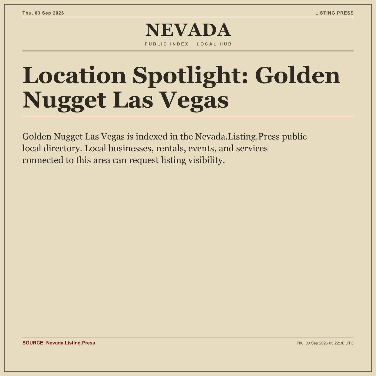 Location Spotlight: Golden Nugget Las Vegas