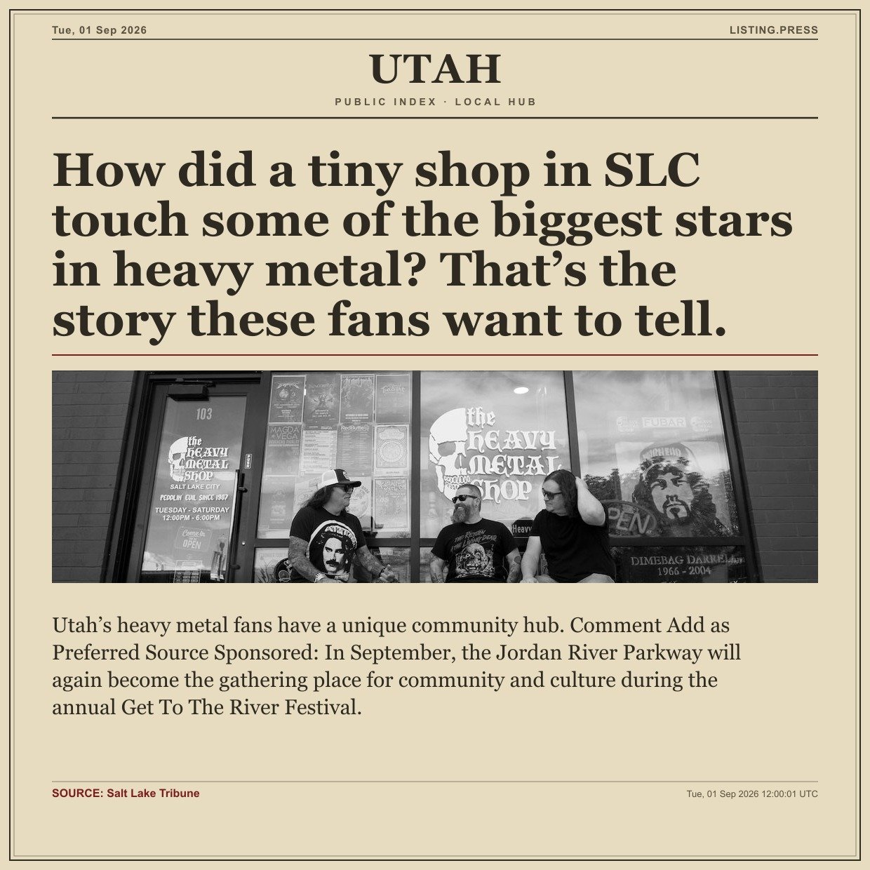 How did a tiny shop in SLC touch some of the biggest stars in heavy metal? That’s the story these fans want to tell.