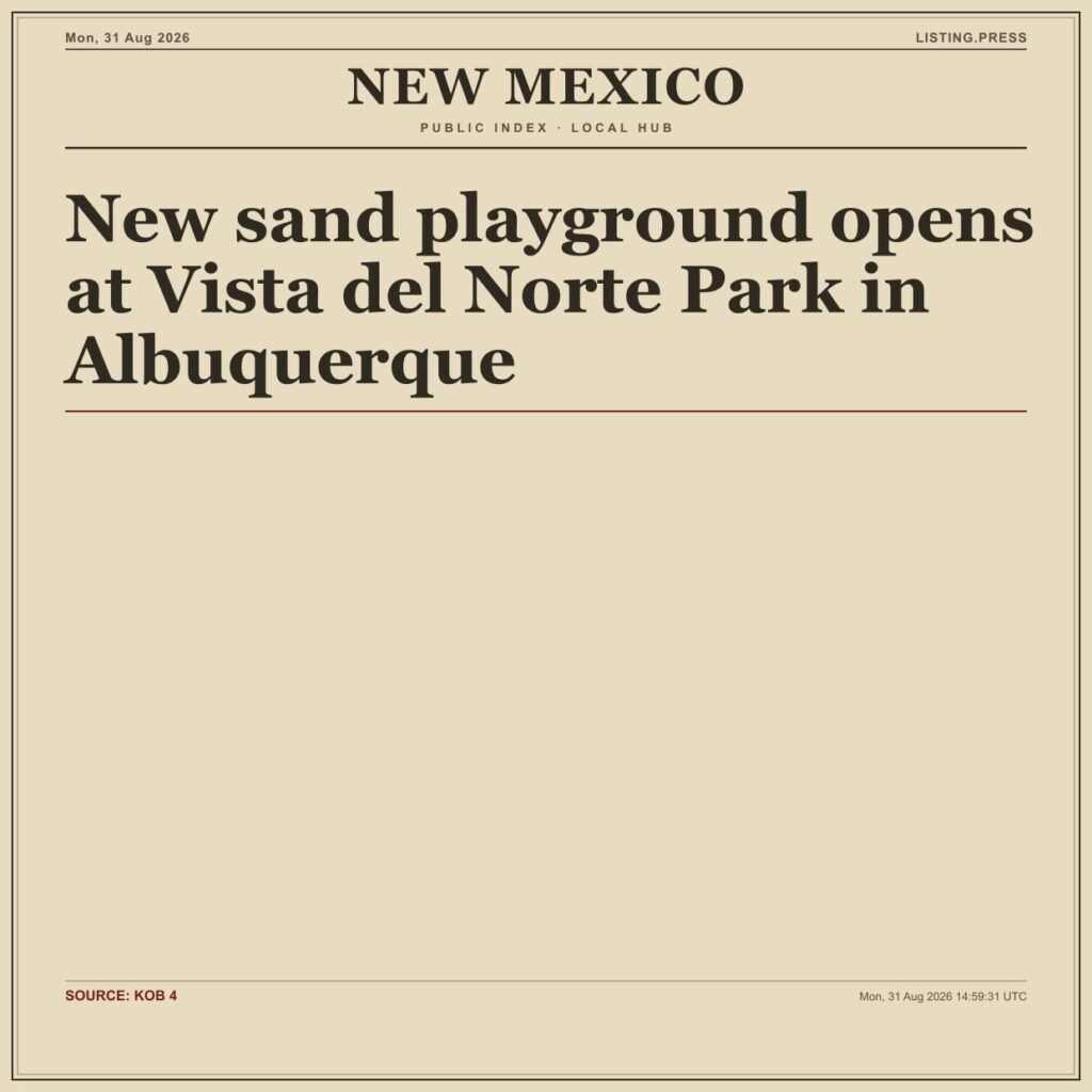 New sand playground opens at Vista del Norte Park in Albuquerque