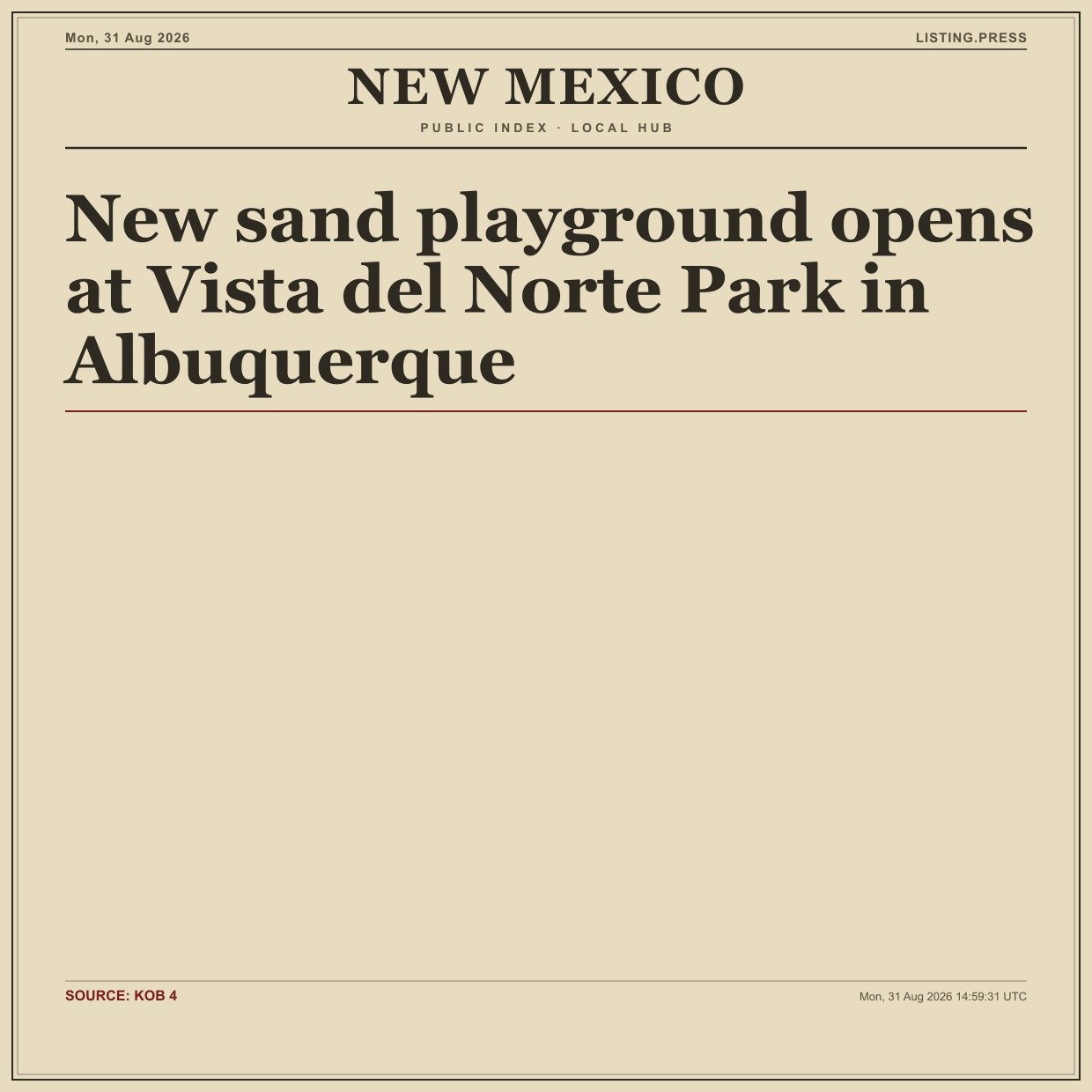New sand playground opens at Vista del Norte Park in Albuquerque