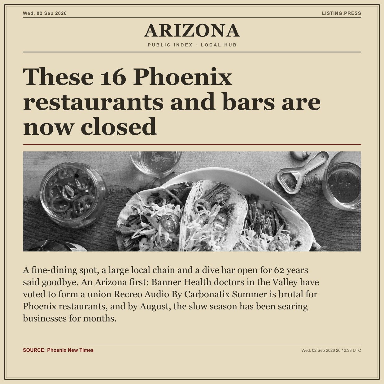 These 16 Phoenix restaurants and bars are now closed